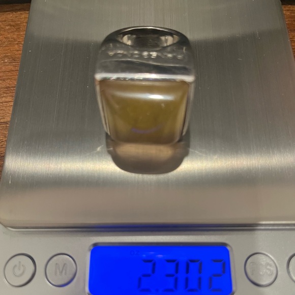 PIANEGONDA LARGE CABOCHON  YELLOW RUTILATED QUARTZ STERLING SILVER RING SIZE71/2 - Picture 8 of 8